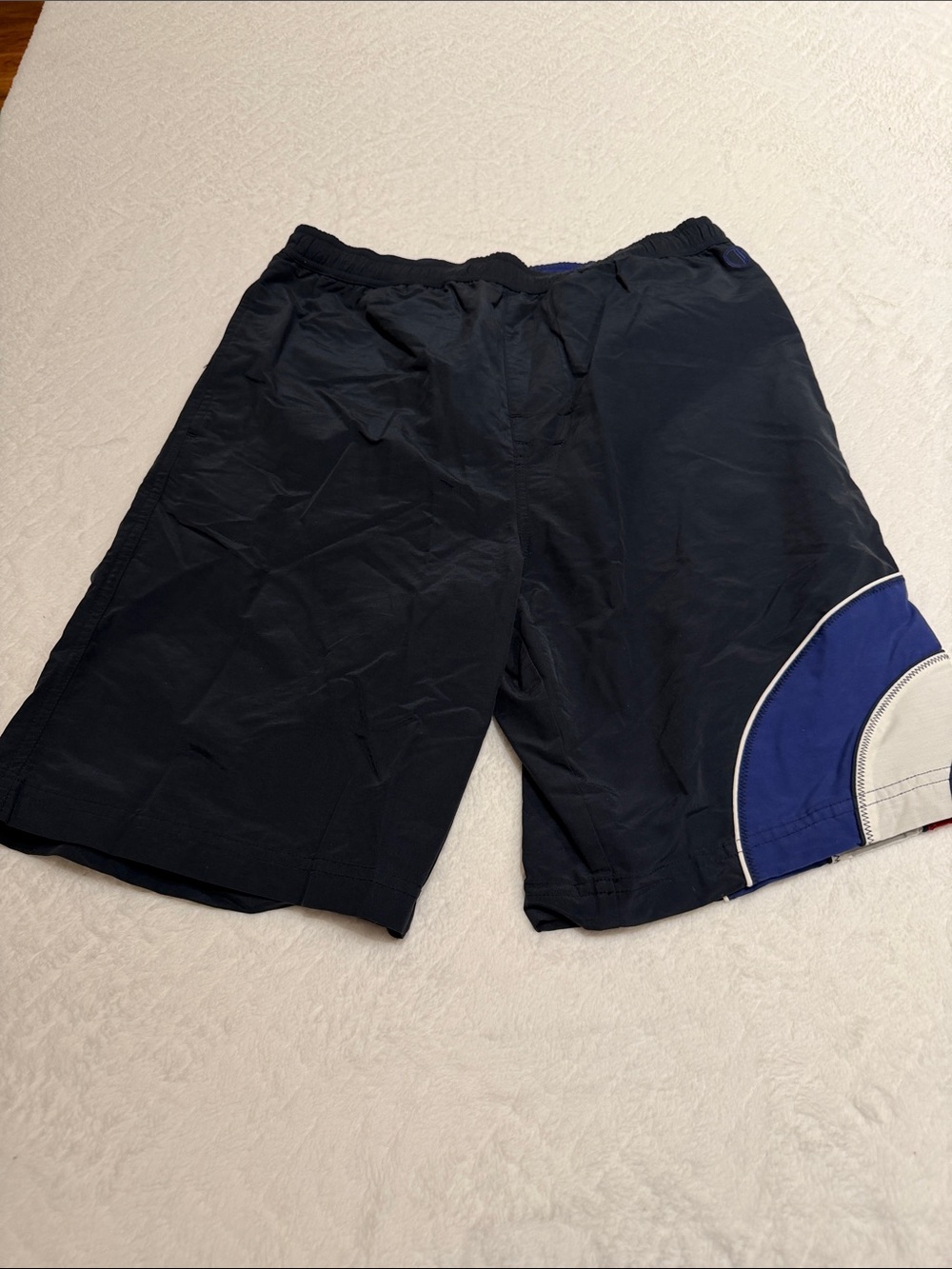 Men's Black Swim Shorts with Blue & White Accent Ben Sherman size M